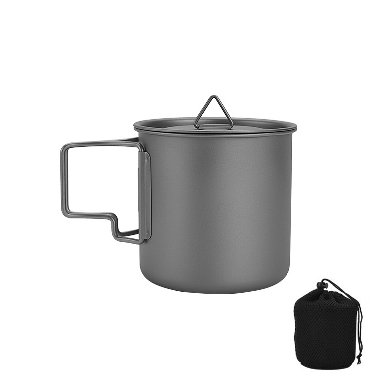 Camping Cooking Utensil Bag - كوب تخييم من التيتانيوم بمقبض قابل