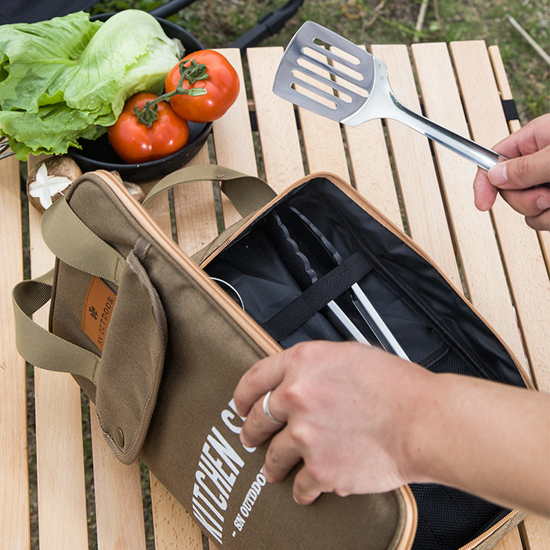 Camping Cooking Utensil Bag - طقم أدوات طهي للتخييم مكون من