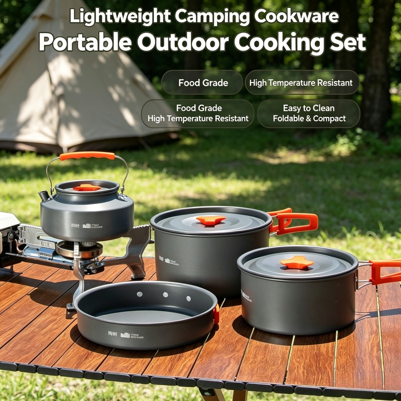 Camping Cooking Pan Set - مجموعة أدوات طهي للتخييم مكونة من