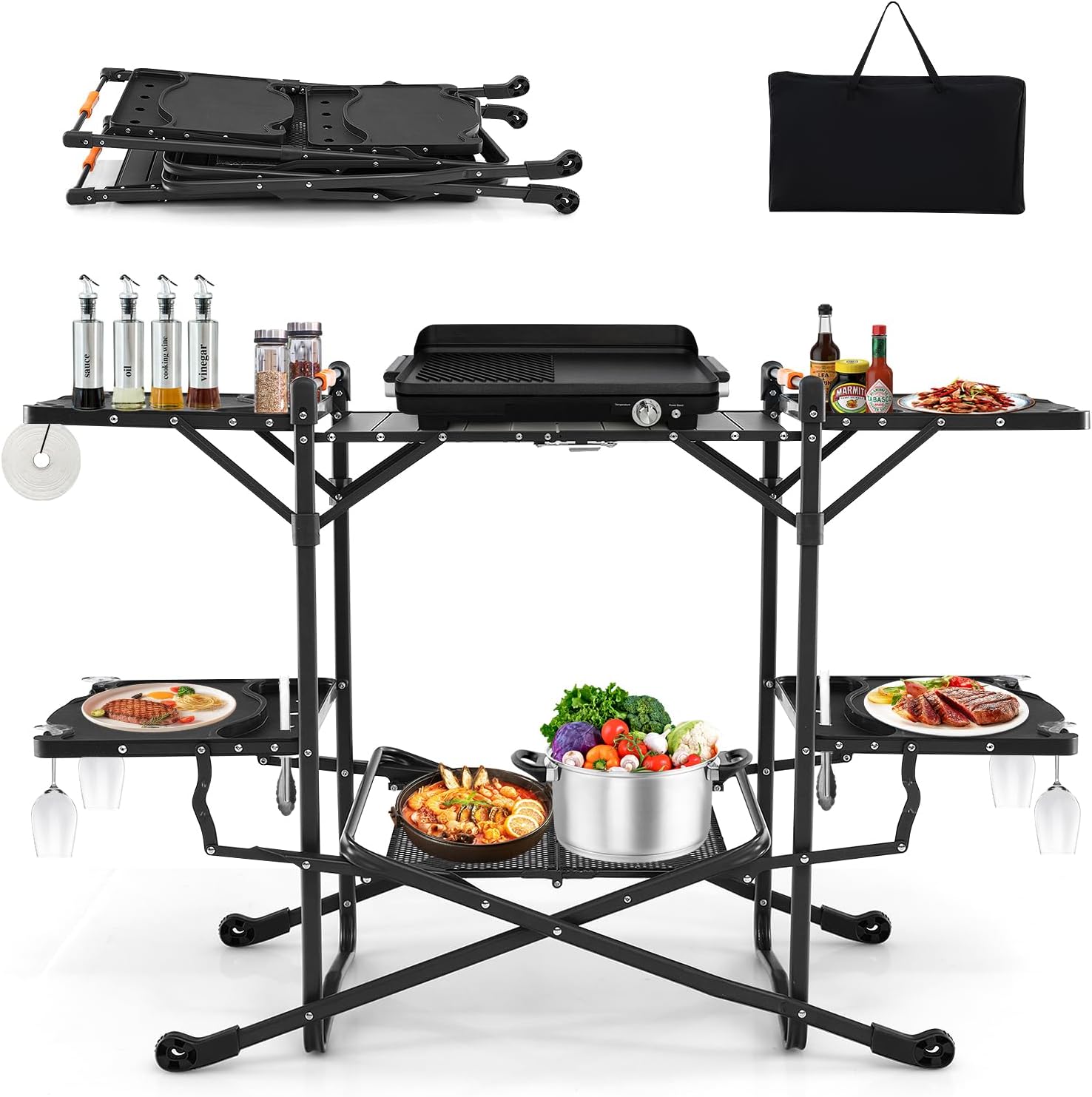 Camping Cooking Top - طاولة طهي محمولة قابلة للطي للاستخدام