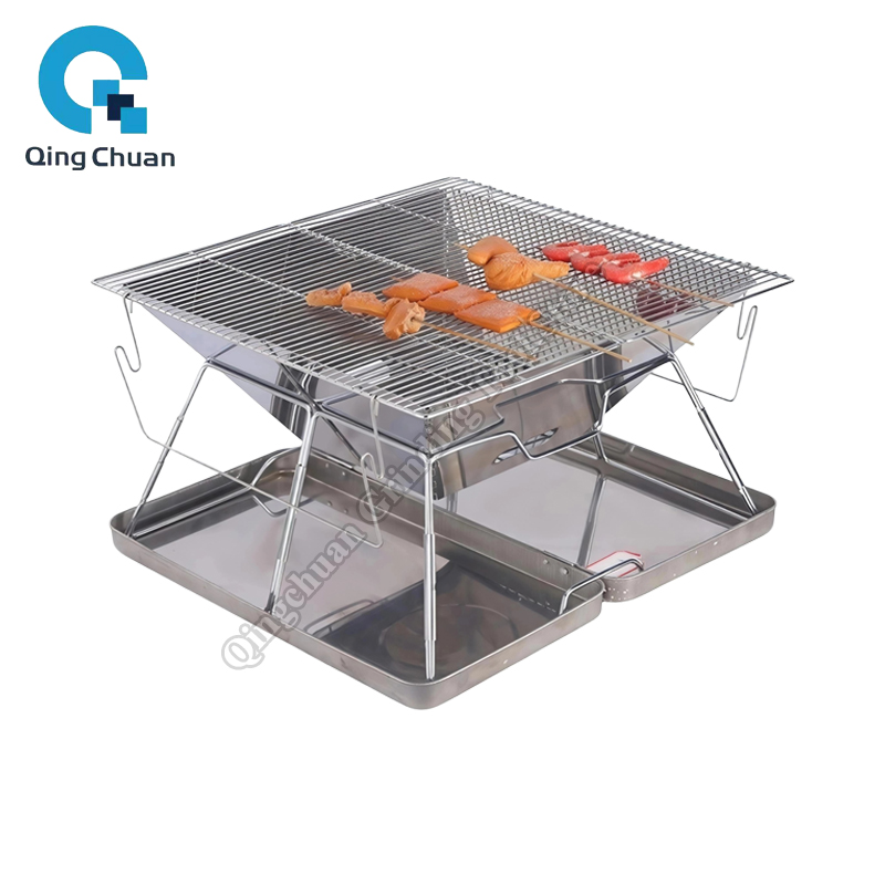 Camping Cooking Grill - شواية تخييم قابلة للطي من الفولاذ