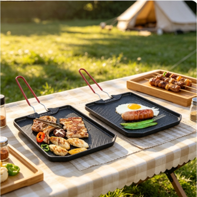 Camping Cooking Cupboard - مقلاة شواء محمولة غير لاصقة للتخييم