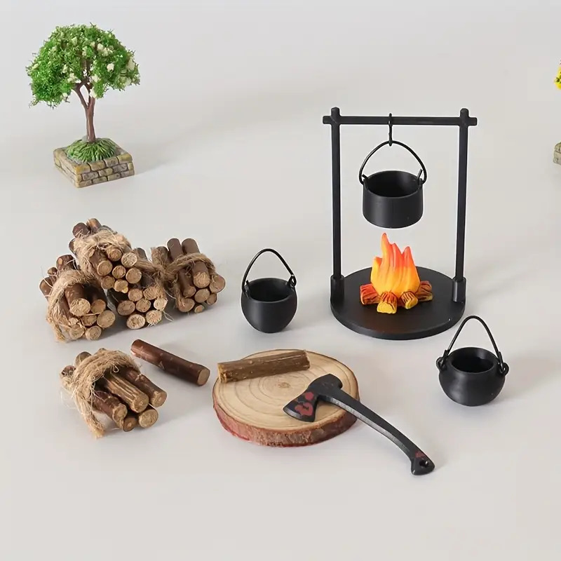 Camping Cooking Device - المعسكر الصغير معلقة موقد وعاء دمية