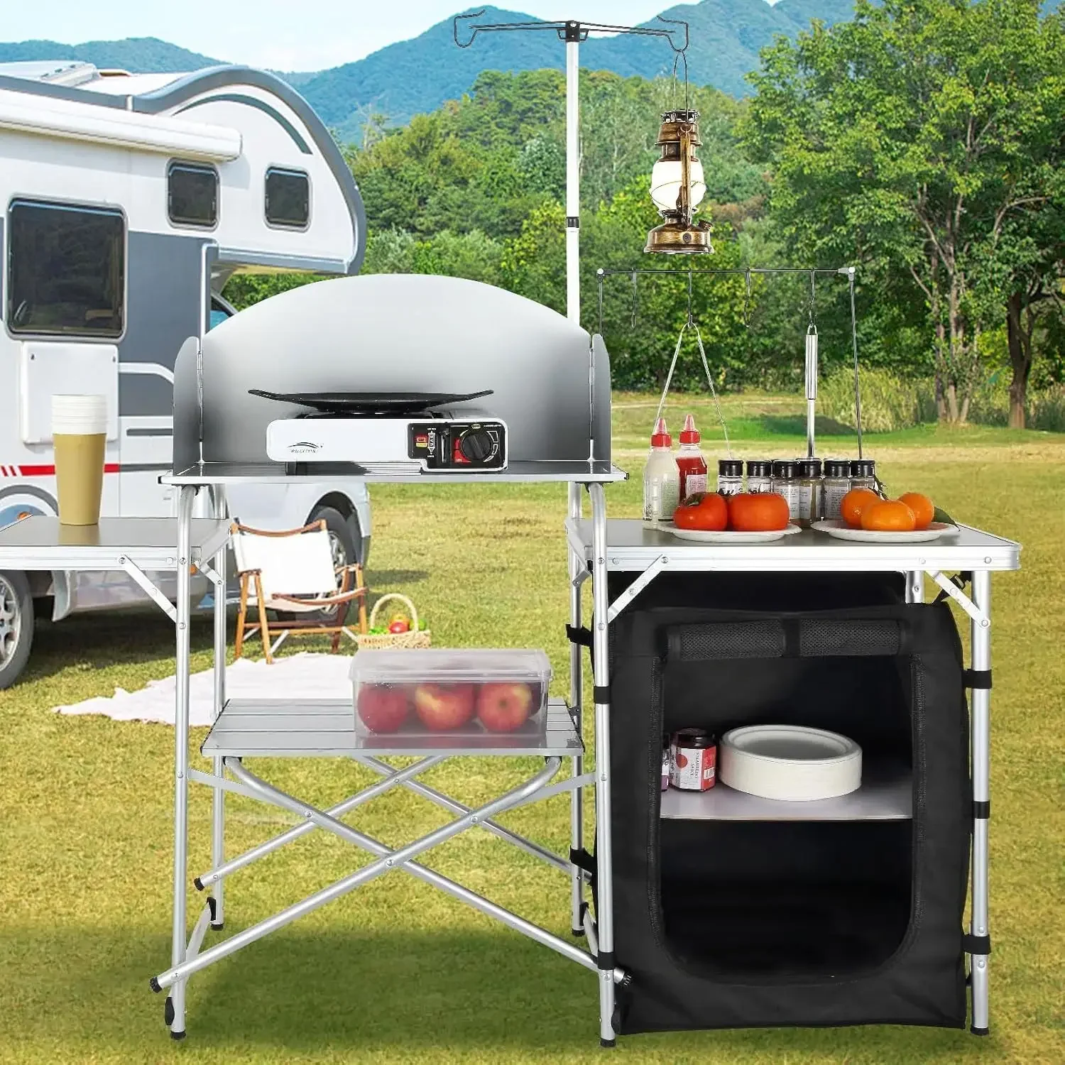 Camping Cooking Cupboard - طاولة مطبخ للتخييم، طاولة طهي خارجية