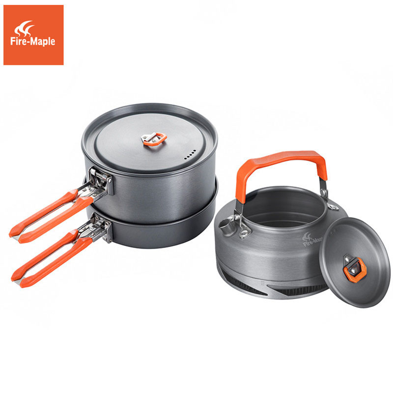 Camping Cooking Pan Set - النار القيقب التخييم تجهيزات المطابخ المشي