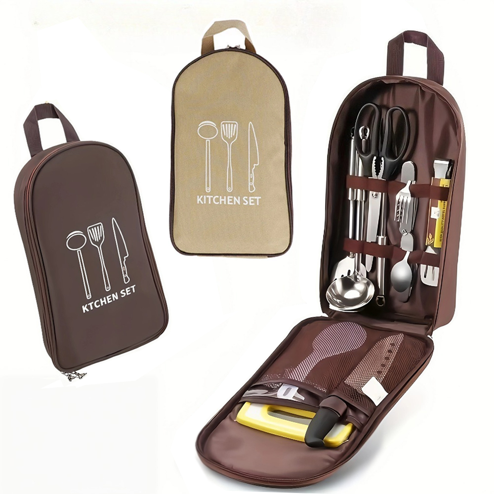 حقيبة طهي محمولة للاستخدام الخ - مراجعة Camping Cooking Utensil Bag وسعره