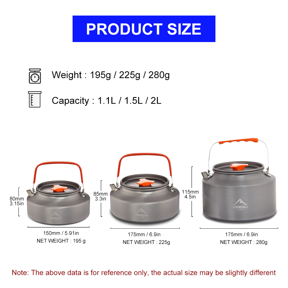Widesea 1.1L 2L1.5L التخييم غل - مراجعة Camping Cooking Food وسعره