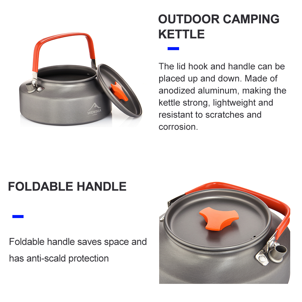 Widesea 1.1L 2L1.5L التخييم غل - مراجعة Camping Cooking Food وسعره
