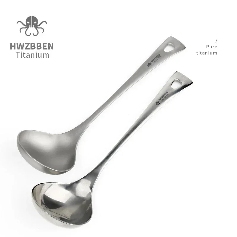 HWZBBEN-ملاعق حساء التيتانيوم  - مراجعة Camping Cooking Food وسعره