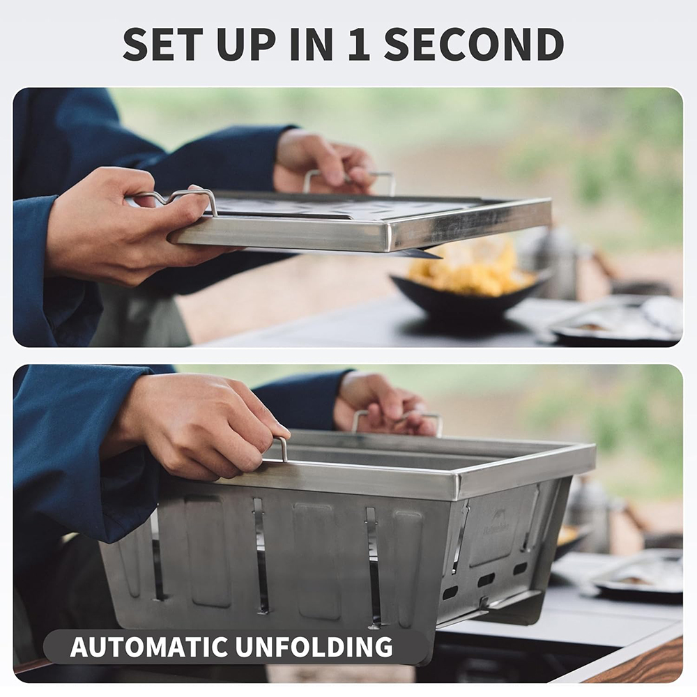 Naturehike التخييم شواية الفحم - مراجعة Camping Cooking Cupboard وسعره