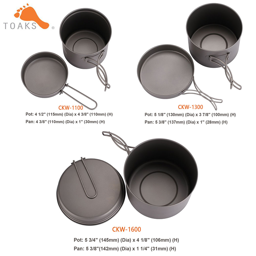 TOAKS طقم حلل استانلس ستيل خفي - مراجعة Camping Cooking Pan Set وسعره