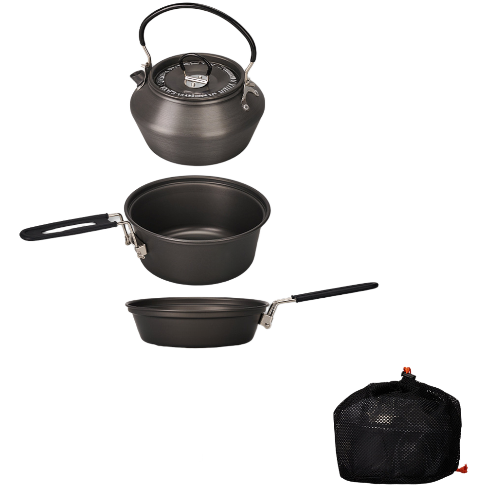 مجموعة أواني طهي خفيفة الوزن م - مراجعة Camping Cooking Pan Set وسعره