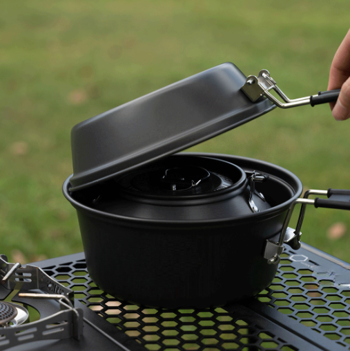 مجموعة أواني طهي خفيفة الوزن م - مراجعة Camping Cooking Pan Set وسعره