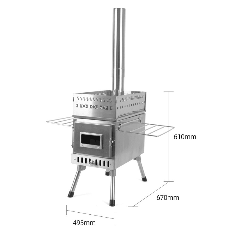 موقد خشب قابل للطي من الفولاذ  - مراجعة Camping Cooking Fire Stove وسعره