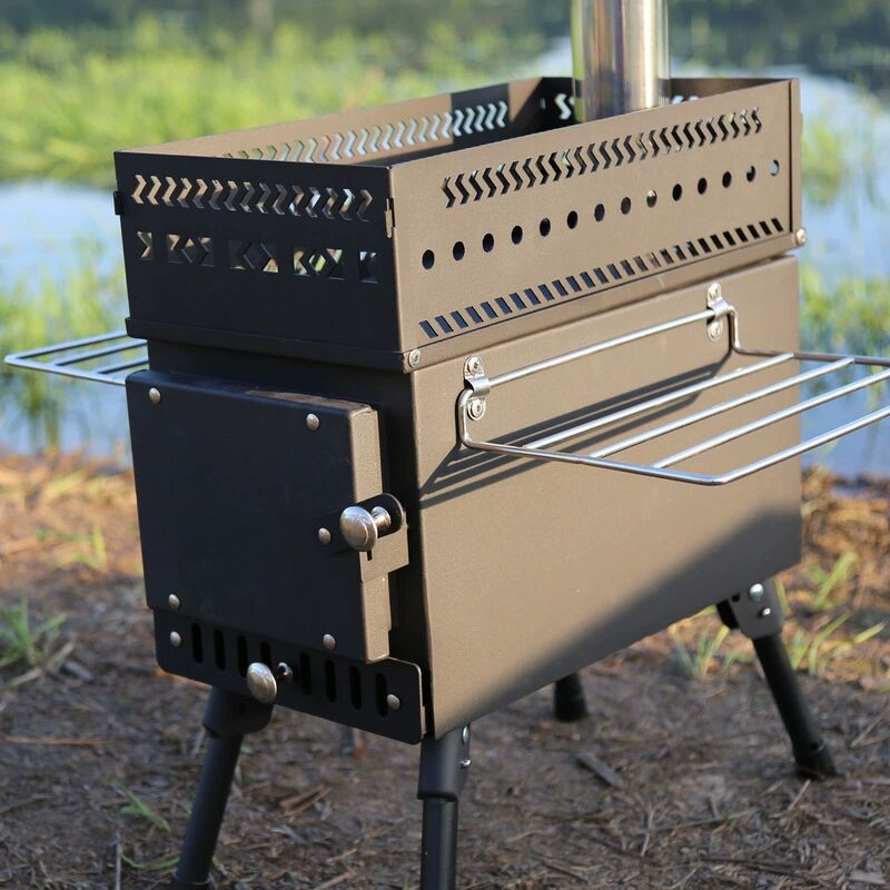 موقد خشب قابل للطي من الفولاذ  - مراجعة Camping Cooking Fire Stove وسعره
