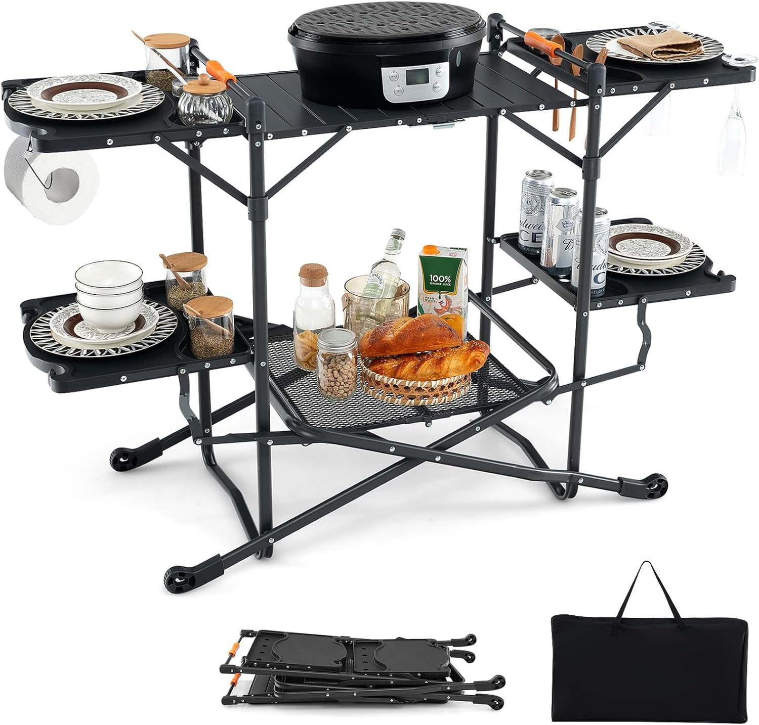 طاولة طهي محمولة للتخييم مع سط - مراجعة Camping Cooking Top وسعره