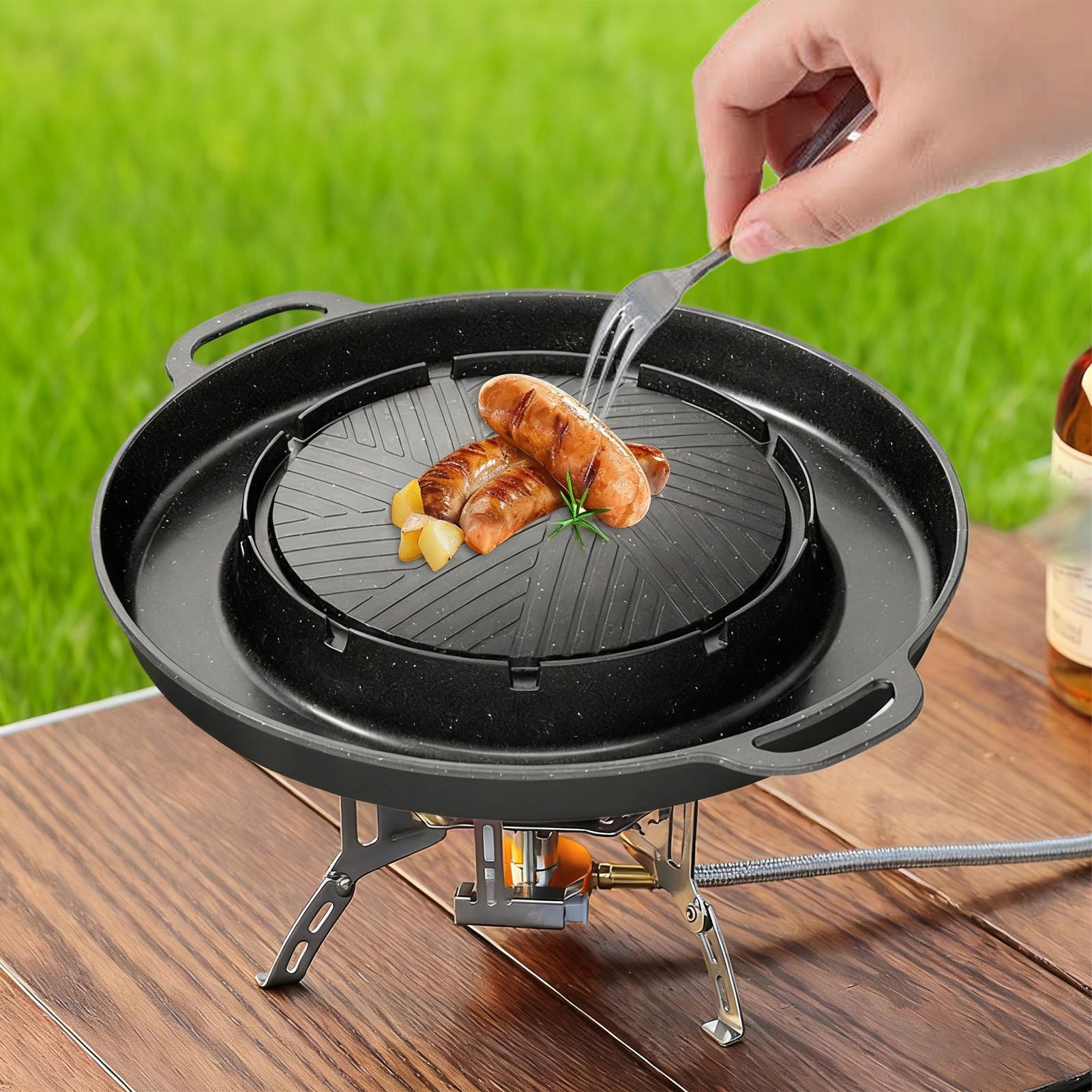 شواية 2 في 1 ومقلاة ساخنة لسطح - مراجعة Camping Cooking Top وسعره
