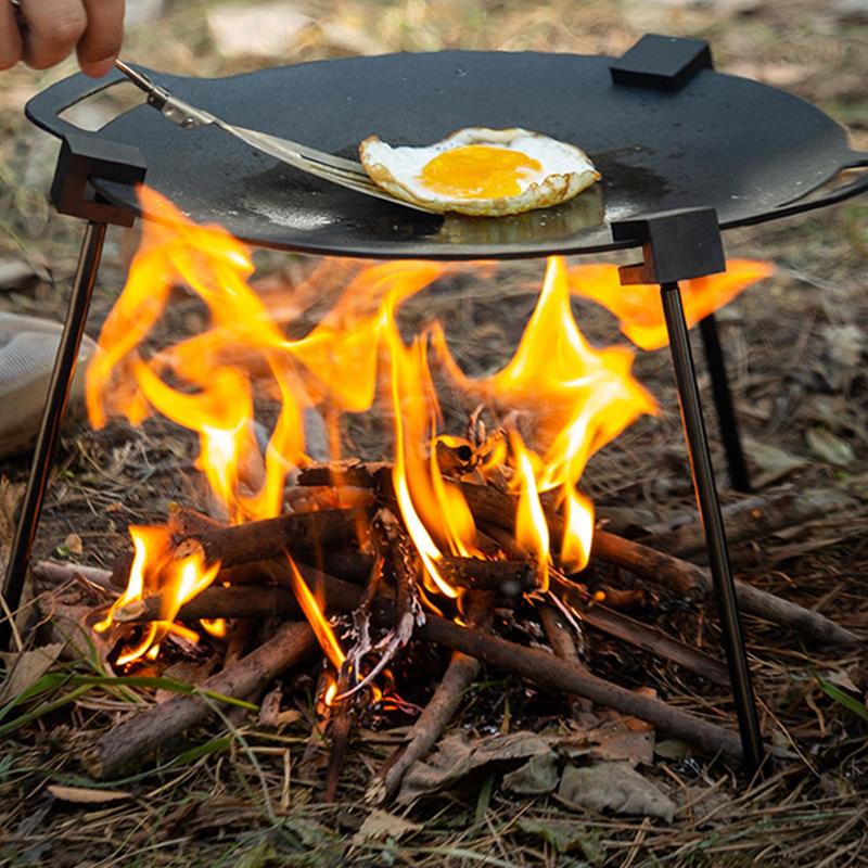 حامل ثلاثي للتخييم للطهي في ال - مراجعة Camping Cooking Fire Stove وسعره