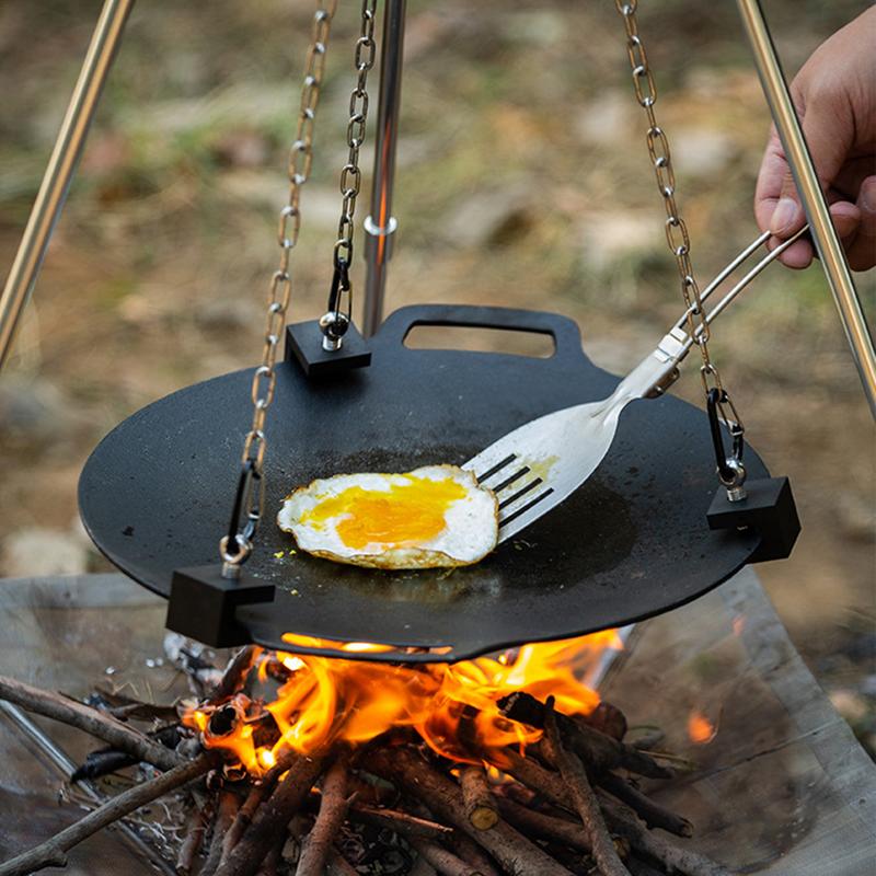 حامل ثلاثي للتخييم للطهي في ال - مراجعة Camping Cooking Fire Stove وسعره