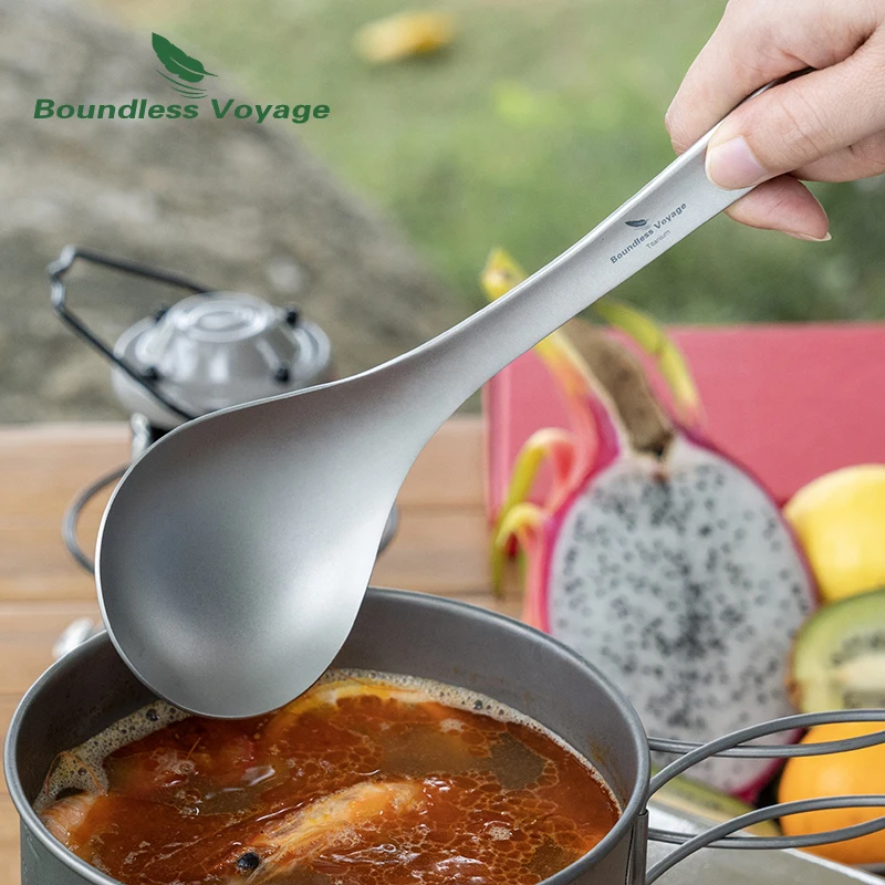 ملعقة حساء TA1 من التيتانيوم ل - مراجعة Camping Cooking Essentials وسعره