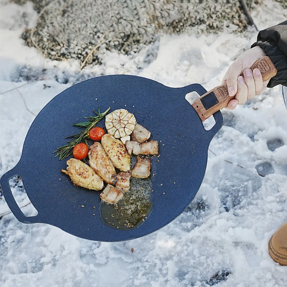 مقلاة شواء خشبية طبيعية للاستخ - مراجعة Camping Cooking Device وسعره