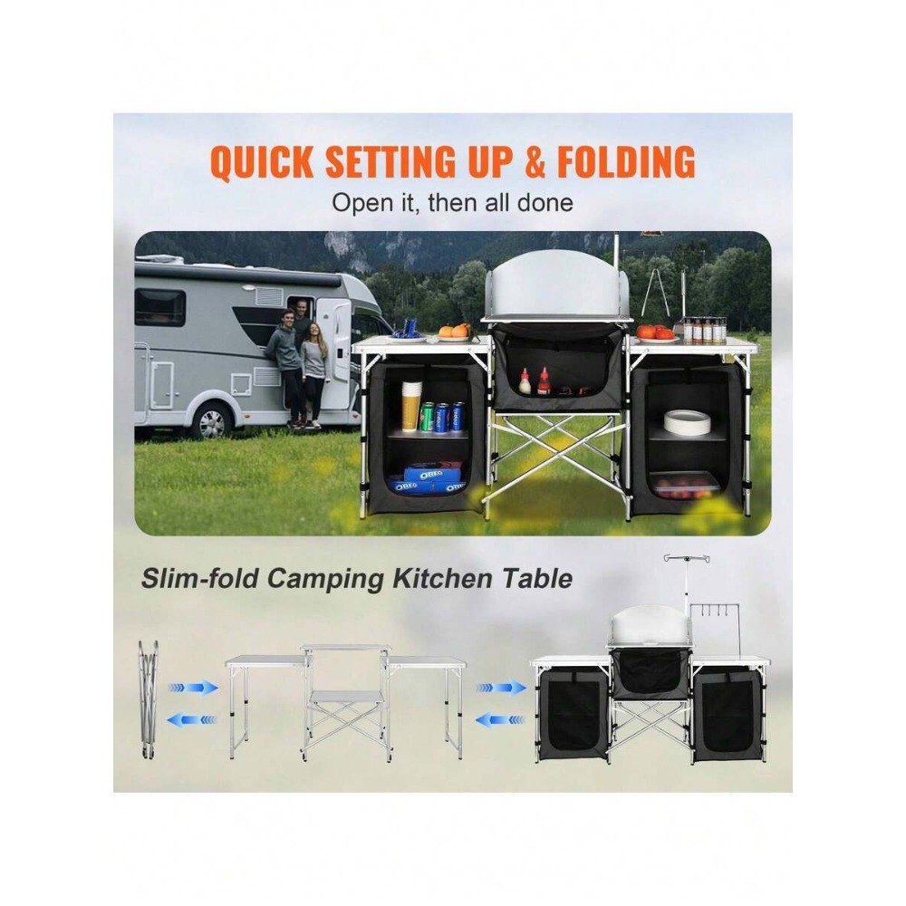 طاولة مطبخ قابلة للطي للتخييم  - مراجعة Camping Cooking Cupboard وسعره