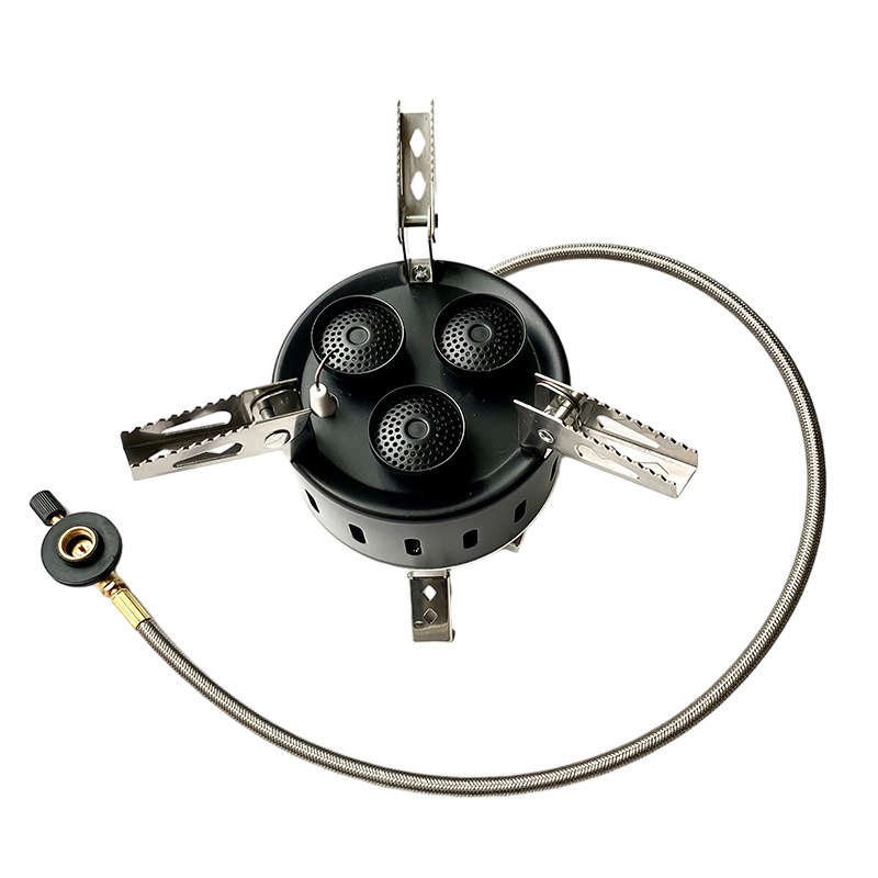 موقد غاز البوتان المحمول بثلاث - مراجعة Camping Cooking Gas Stove Portable Tool وسعره