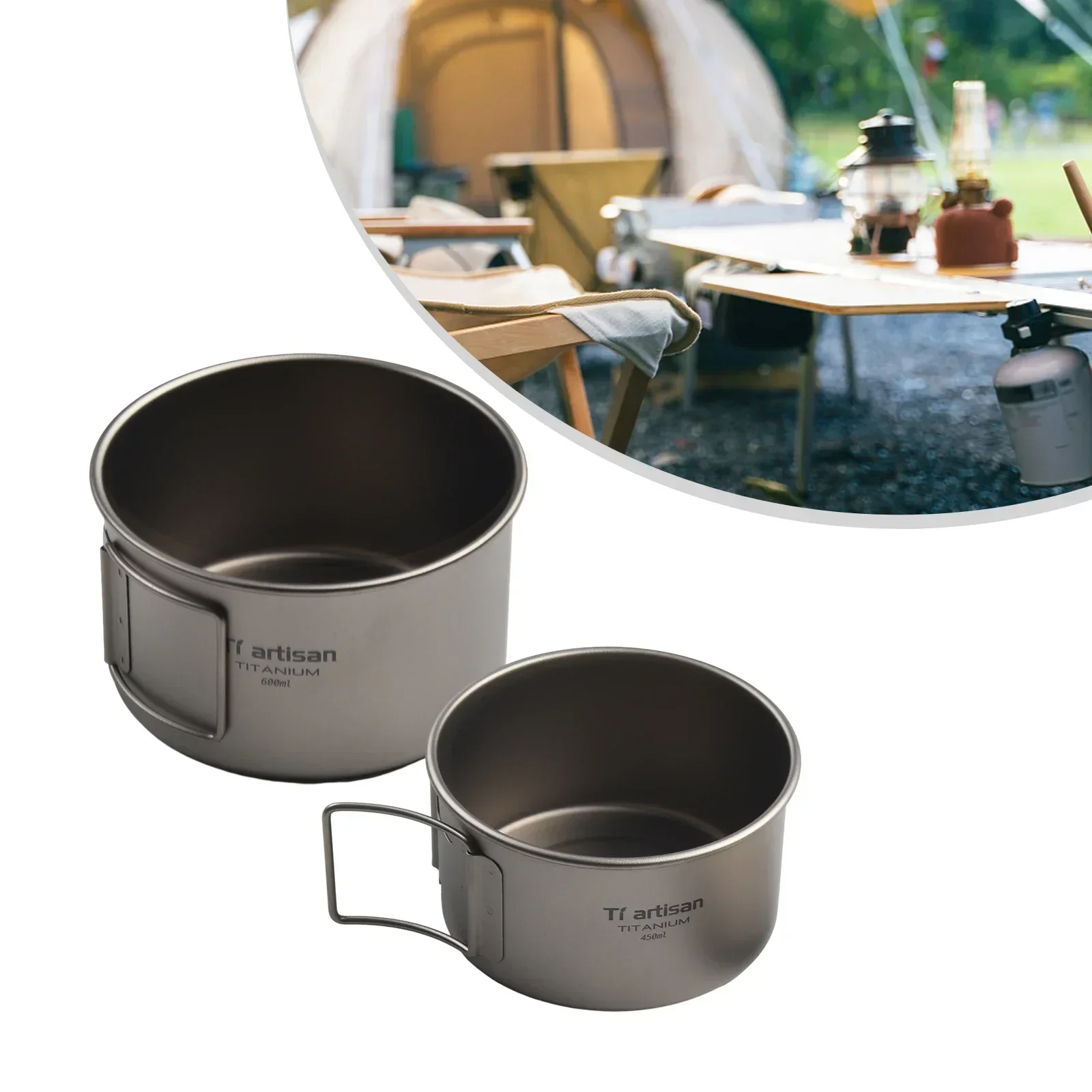 وعاء التيتانيوم مع مقبض قابل ل - مراجعة Camping Cooking Food وسعره