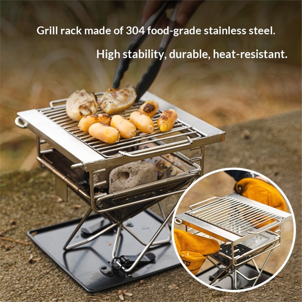 شواية قابلة للطي M10K للتخييم  - مراجعة Camp Grill Portable Folding وسعره