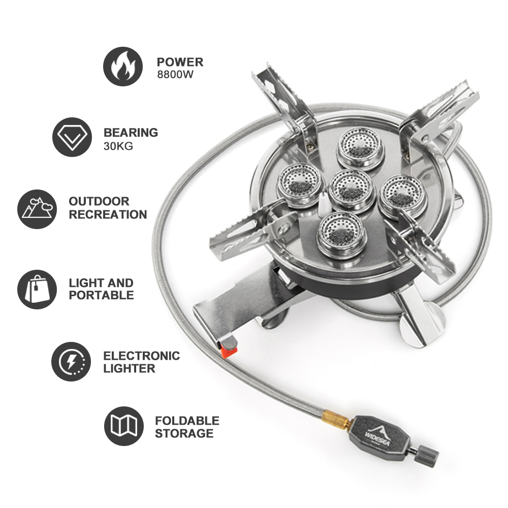 Widesea التخييم 5in1 موقد غاز  - مراجعة Camping Cooking Heater وسعره