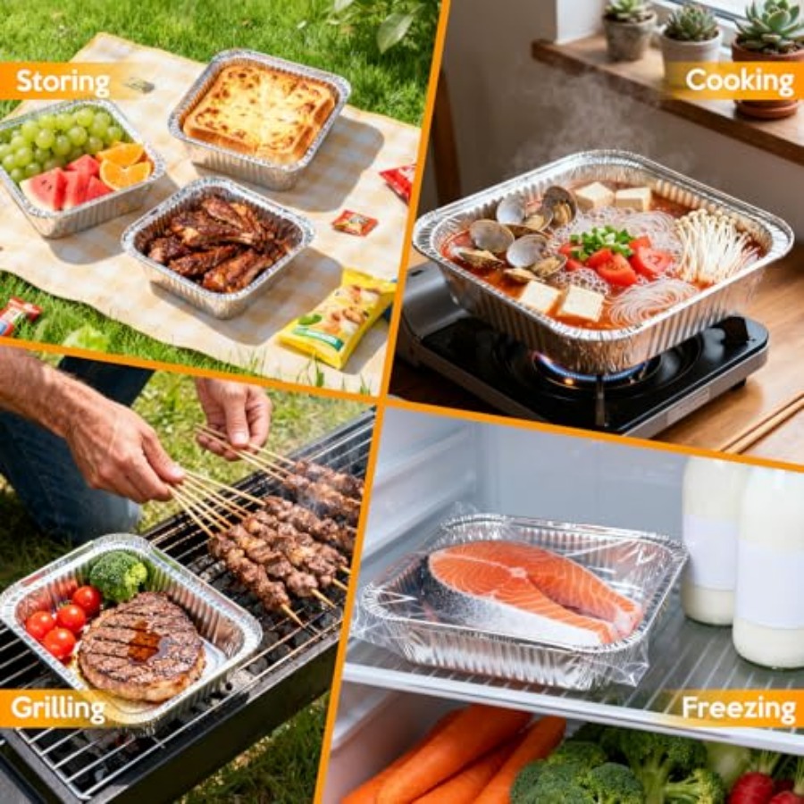 صواني ألمنيوم مربعة للاستخدام  - مراجعة Aluminum Foil Heavy Duty وسعره