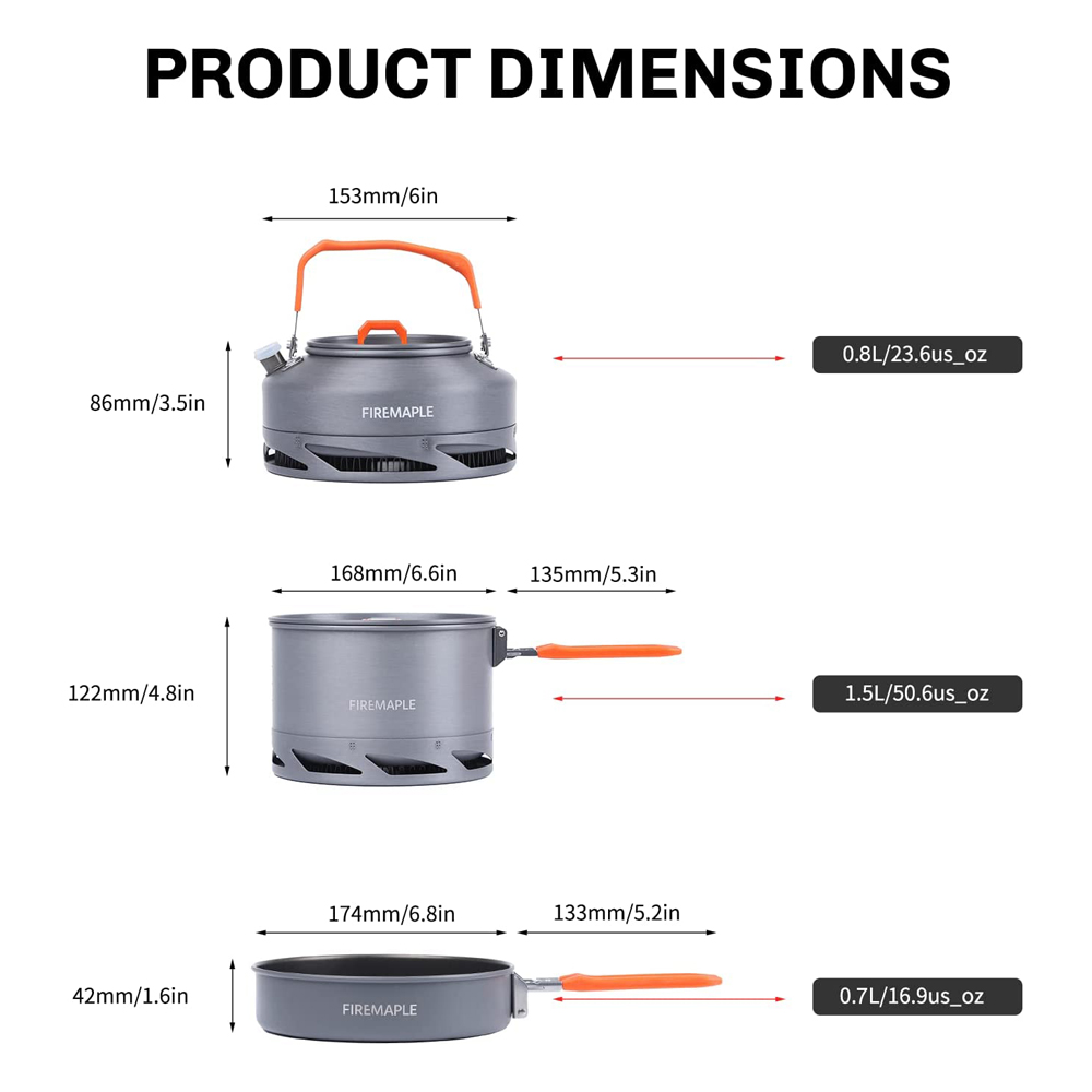النار القيقب التخييم تجهيزات ا - مراجعة Camping Cooking Pan Set وسعره