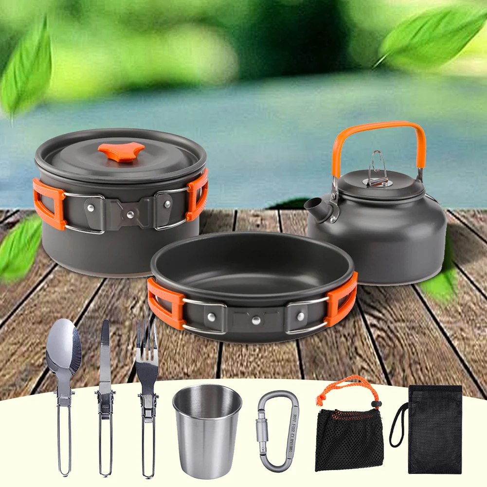 طقم أدوات طهي للتخييم، غلاية و - مراجعة Camping Cooking Pan Set وسعره