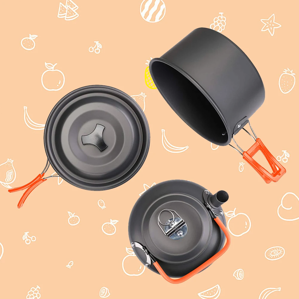 طقم أدوات طهي للتخييم، غلاية و - مراجعة Camping Cooking Pan Set وسعره
