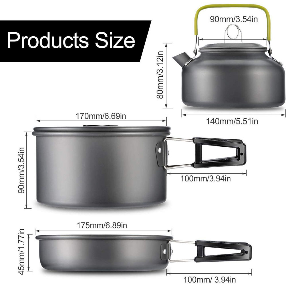 مجموعة أدوات الطهي للتخييم الخ - مراجعة Camping Cooking Pan Set وسعره