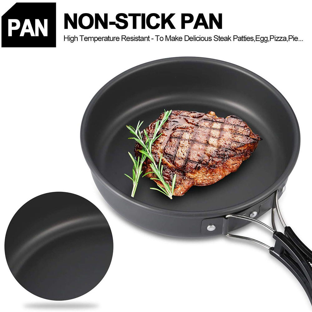 مجموعة أدوات الطهي للتخييم الخ - مراجعة Camping Cooking Pan Set وسعره