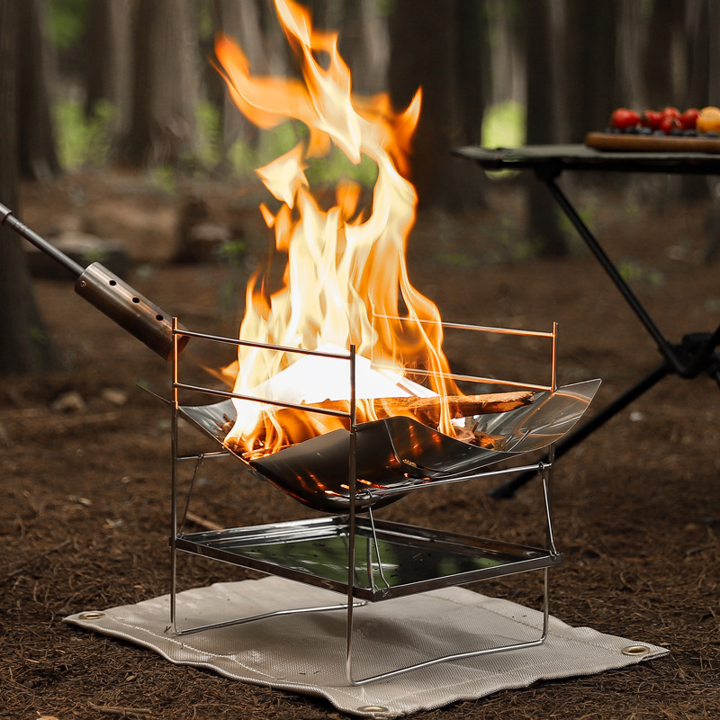 حرق الخشب موقد للتخييم المحمول - مراجعة Camping Cooking Fire Stove وسعره